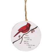 Mom/Dad Round Cardinal Ornament  (2 Count Assortment)