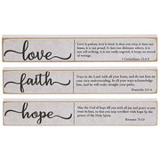 Faith - Hope - Love Bible Verse Mini Stick  (3 Count Assortment)