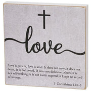 Faith - Hope - Love Bible Verse Block Sign  (3 Count Assortment)