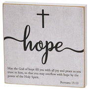 Faith - Hope - Love Bible Verse Block Sign  (3 Count Assortment)