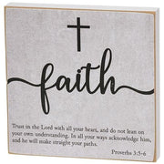 Faith - Hope - Love Bible Verse Block Sign  (3 Count Assortment)