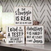 The Struggle Is Real Square Block  (3 Count Assortment)