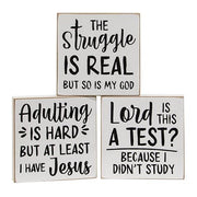 The Struggle Is Real Square Block  (3 Count Assortment)