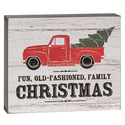 Old Fashioned Family Christmas Truck with Tree Box Sign
