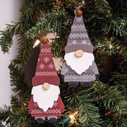 Layered Wooden Sweater Gnome Ornament  (2 Count Assortment)