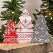 Get Cozy Sweater Christmas Tree Sitters (Set of 3)