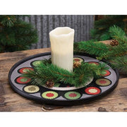 Holly & Berries Penny Mat Round Wooden Hanging Tray