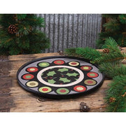 Holly & Berries Penny Mat Round Wooden Hanging Tray