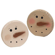 Distressed Wooden Blushing Snowman Sitter  (2 Count Assortment)