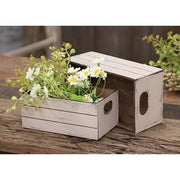 Distressed Wooden Mini Crates (Set of 2)