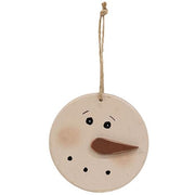 Distressed Wooden Blushing Snowman Ornament  (2 Count Assortment)