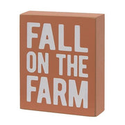 Fall on the Farm Box Sign with Pumpkin Patch Truck Sitter (Set of 2)