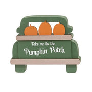 Fall on the Farm Box Sign with Pumpkin Patch Truck Sitter (Set of 2)