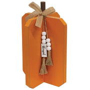 Large Fall Words Charm Wooden Interlocking Pumpkin  (2 Count Assortment)