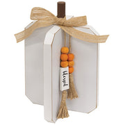 Medium Fall Words Charm Wooden Interlocking Pumpkin  (2 Count Assortment)