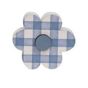 Wooden Gingham Check Button Flower Sitter  (3 Count Assortment)