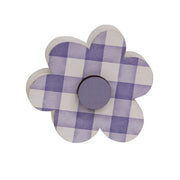 Wooden Gingham Check Button Flower Sitter  (3 Count Assortment)