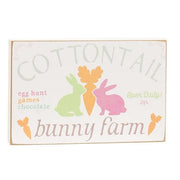 Cottontail Bunny Farm Block Sign  (2 Count Assortment)