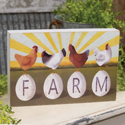 Chickens on "Farm" Eggs Box Sign