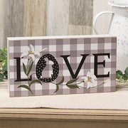 Buffalo Check Lily & Bunny "Love" Box Sign