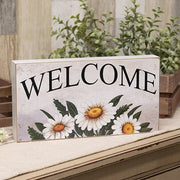 Distressed "Daisy" Welcome Box Sign