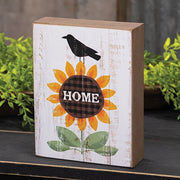 Crow & "Home" Sunflower Box Sign