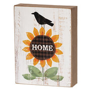 Crow & "Home" Sunflower Box Sign