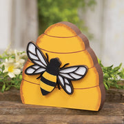 Wooden Honeycomb Beehive Sitter