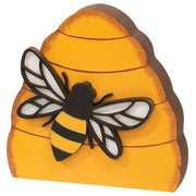 Wooden Honeycomb Beehive Sitter