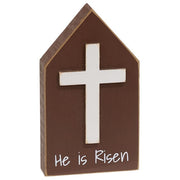 He Is Risen Wooden Block Sitter