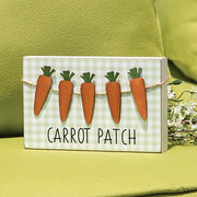 Carrot Patch Green & White Buffalo Check Box Sign