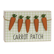 Carrot Patch Green & White Buffalo Check Box Sign