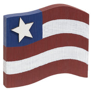 Primitive Wooden Flag with Star Sitter