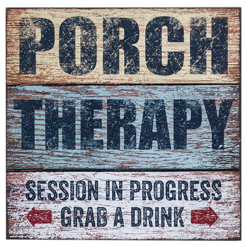 Porch Therapy Sign - 8" sq