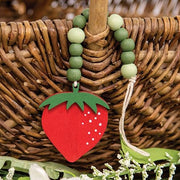 Wooden Beaded Strawberry Ornament