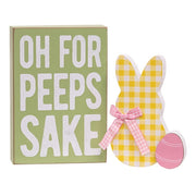 For Peeps Sake Box Sign & Chunky Bunny Sitter (Set of 2)