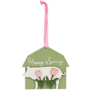 Spring Barn Animal & Tulip Layered Ornament  (4 Count Assortment)