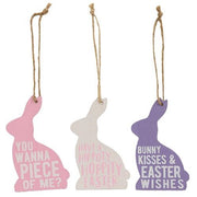 Bunny Words Wooden Ornaments (Set of 3)
