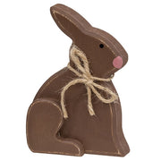 Small Distressed Wooden Chunky Sitting Bunny  (2 Count Assortment)