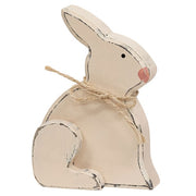 Small Distressed Wooden Chunky Sitting Bunny  (2 Count Assortment)