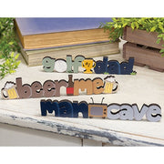 Man Cave Wooden Word Sitter  (3 Count Assortment)