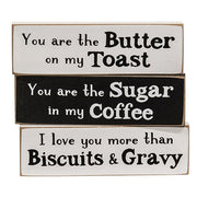 I Love You More Than Biscuits & Gravy Thin Mini Block  (3 Count Assortment)