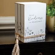 Spread Kindness Like Wildflowers Wooden Book Stack