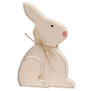 Large Distressed Wooden Chunky Sitting Bunny  (2 Count Assortment)