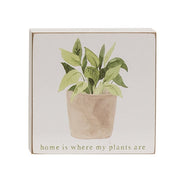 Love Grows Here House Plant Square Block  (4 Count Assortment)