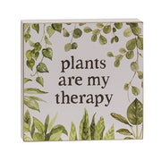 Plants Are My Therapy Box Sign  (2 Count Assortment)