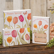 Happy Spring Tulip Box Sign  (3 Count Assortment)