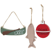 Lake Fishing Wooden Ornaments (Set of 3)