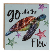 Chill Turtle Sayings Square Block  (2 Count Assortment)