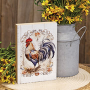 Floral Framed Rooster Block